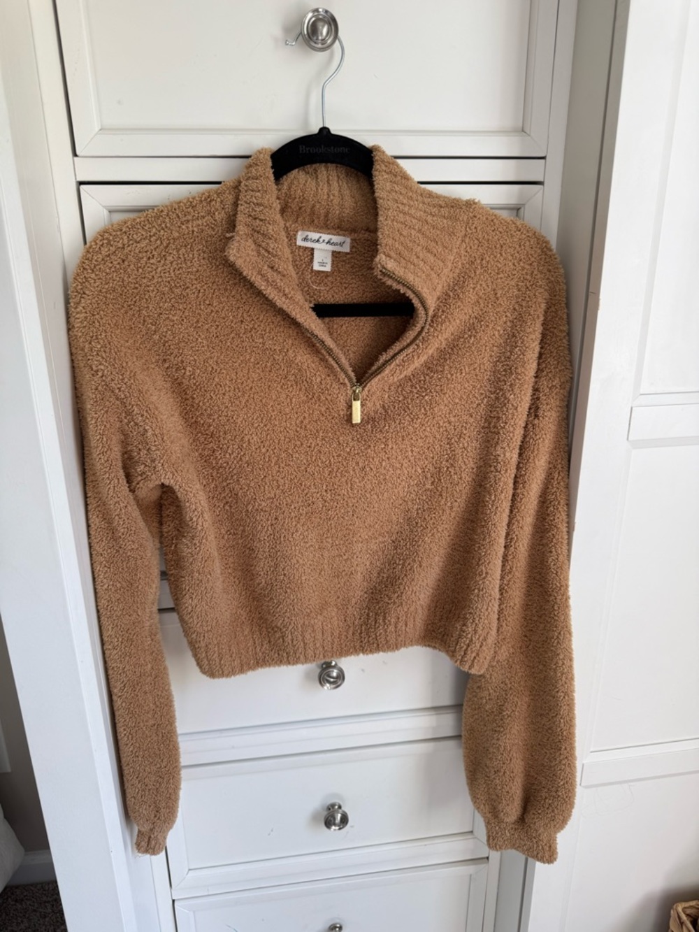 Plush Half-Zip Sweater - Caramel Brown